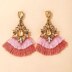 2 FOR $20 Boho Rhinestone Tassel Earrings